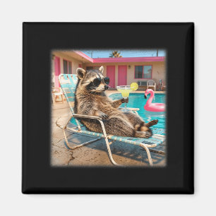 Aimant Lunettes de soleil de raton laveur cool margarita