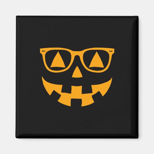 Aimant Lunettes de soleil Jack-o'-lantern Face Halloween (Devant)