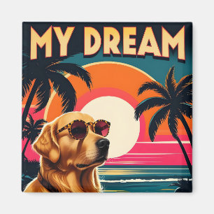 Aimant Lunettes de soleil pour chien rétro Plage au couch