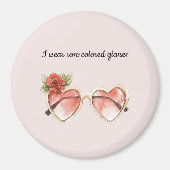 Aimant Lunettes de soleil rose pâle (Devant)