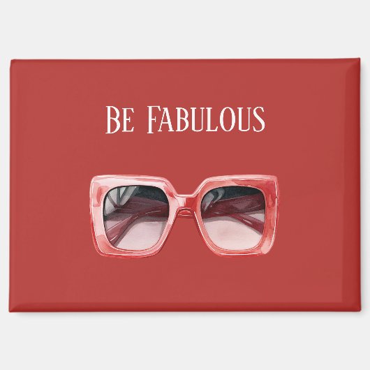 Aimant Lunettes de soleil rouges fabuleuses (Recto)