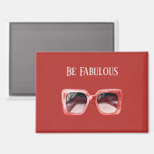 Aimant Lunettes de soleil rouges fabuleuses (Recto/Verso)