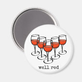 Aimant Lunettes de vin de dessin bien Red Winery Humour (Recto/Verso)