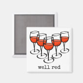 Aimant Lunettes de vin de dessin bien Red Winery Humour (Recto/Verso)