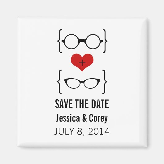 Aimant Lunettes Geeky Enregistrer l'aimant Date (Devant)