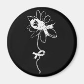 Aimant Lung Awareness Pearl Ribbon (Devant)