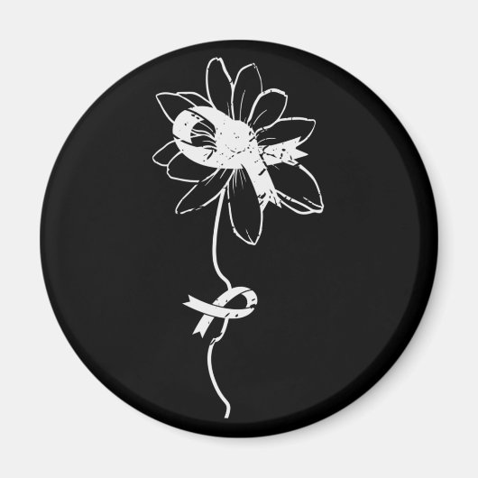 Aimant Lung Awareness Pearl Ribbon (Devant)