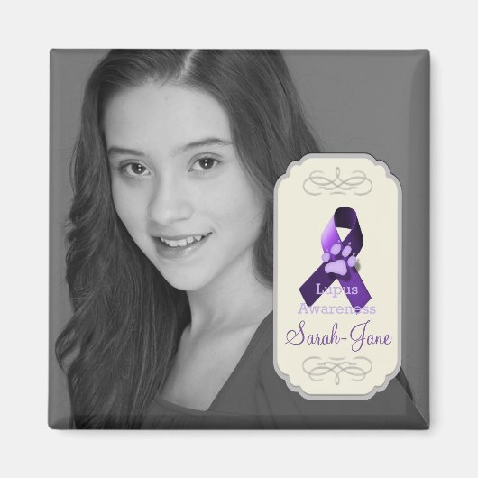 Aimant Lupus Sensibilisation Ruban photo Keepsaké (Devant)