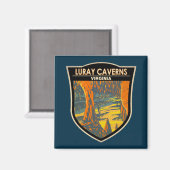 Aimant Luray Caverns Virginia Travel Art Badge (Recto/Verso)