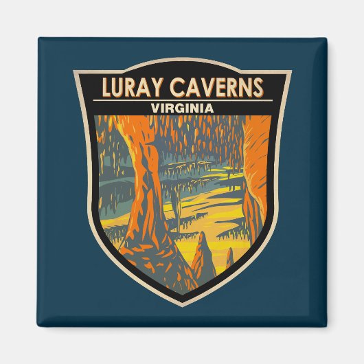 Aimant Luray Caverns Virginia Travel Art Badge (Devant)
