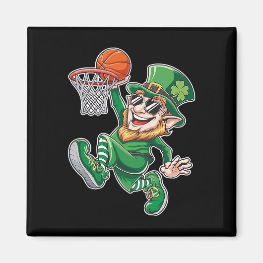 Aimant Lutin de basket-ball Saint-Patrick drôle de jeu (Devant)