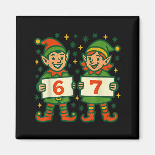 Aimant Lutin de Noël 6 7 Mème Drôle de fêtes Elfes Gen Al