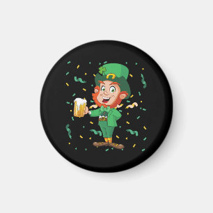 Aimant Lutin qui boit de la bière jour de la Saint-Patric
