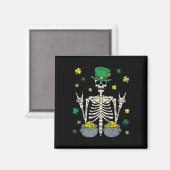 Aimant Lutrin de lutin squelette Saint-Patrick Shamrock C (Recto/Verso)