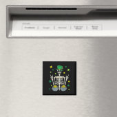 Aimant Lutrin de lutin squelette Saint-Patrick Shamrock C (In Situ (Lave-vaisselle))
