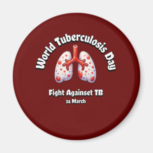 Aimant Lutte contre la tuberculose. Journée mondiale de l