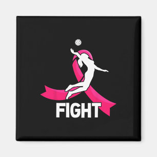 Aimant Lutte contre le cancer du sein Volleyball rose Rib