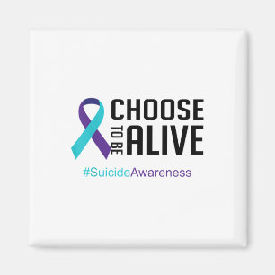 Aimant Lutte Contre Le Suicide Ribbo Turquoise Et Violet
