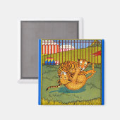 Aimant lutte contre le tigre et le léopard (Recto/Verso)