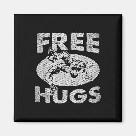 Aimant Lutte - Funny Free Hugs Lutte (Devant)