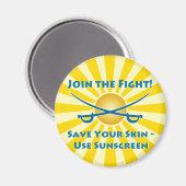 Aimant Lutter contre le cancer de la peau (Recto/Verso)