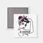 Aimant Lutter contre le cancer du sein guerrier Rosie Riv (Recto/Verso)