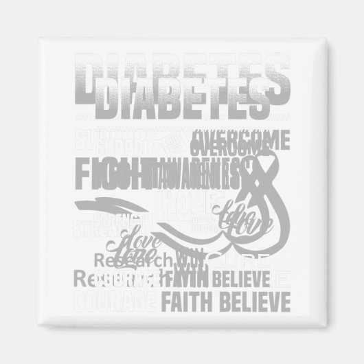 Aimant Lutter contre le diabète Sensibilisation Soutien E (Devant)