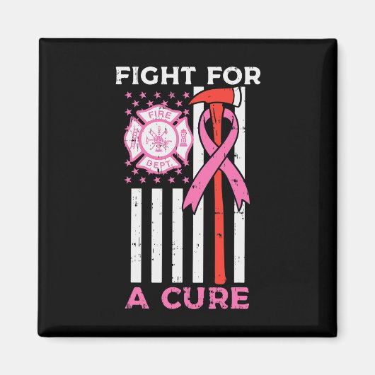 Aimant Lutter Pour Un Pompier Cure Us Drapeau Cancer Du S (Devant)