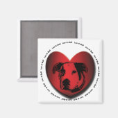 Aimant Luv-A-Bull American Bulldog Pit Bull Heart (Recto/Verso)