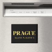 Aimant Lux Gold Prague Latitude et Longitude (In Situ (Lave-vaisselle))