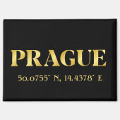 Aimant Lux Gold Prague Latitude & Longitude (Recto)