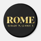 Aimant Lux Gold Rome Latitude & Longitude (Devant)