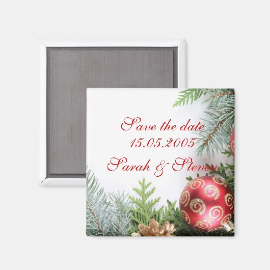 Aimant Luxe Elégant Noël hiver Enregistrer la date (Recto/Verso)