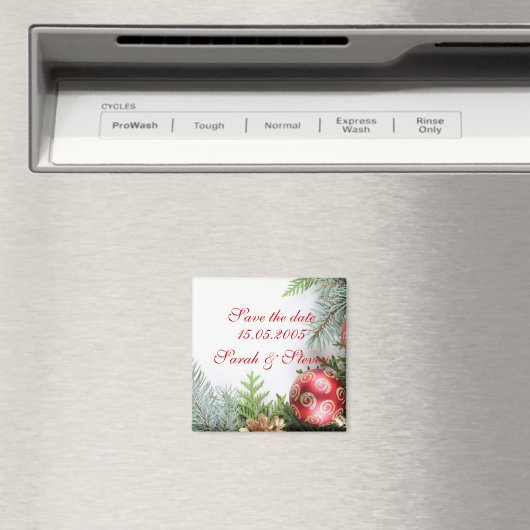 Aimant Luxe Elégant Noël hiver Enregistrer la date (In Situ (Lave-vaisselle))