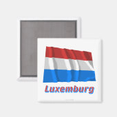 Aimant Luxemburg Fliegende Flagge mit Namen (Recto/Verso)