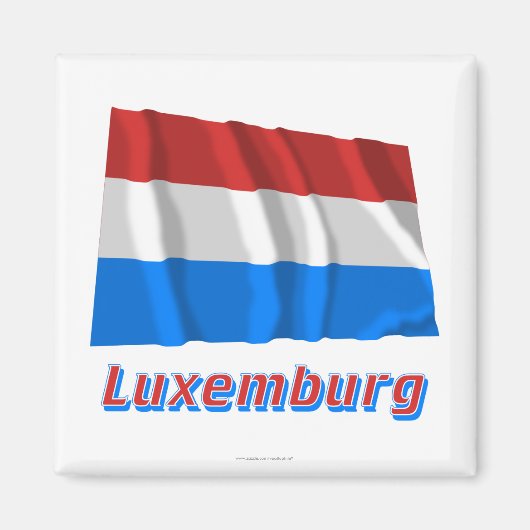 Aimant Luxemburg Fliegende Flagge mit Namen (Devant)
