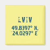 Aimant Lviv Ukraine Latitude & Longitude désistée (Devant)