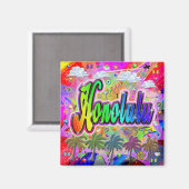 Aimant Lycée à thème Honolulu Vista Express (Recto/Verso)