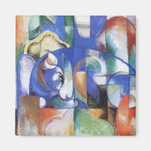 Aimant Lying Bull by Franz Marc, Vintage Cubism Art