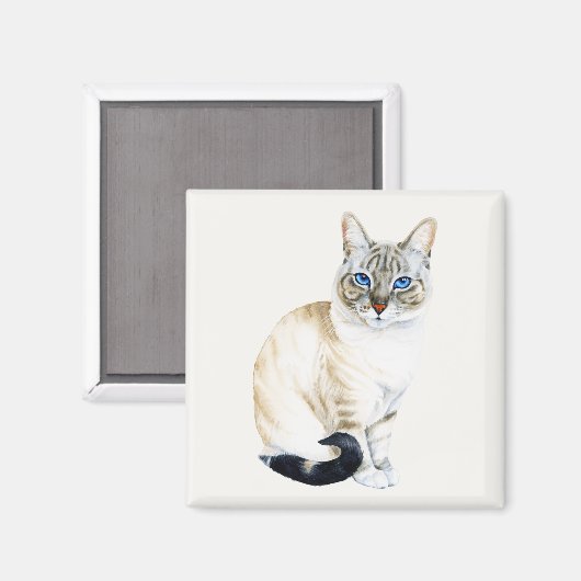 Aimant Lynx Point Siamese Chat (Recto/Verso)