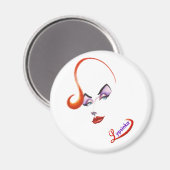 Aimant Lypsinka élégant (rond) (Recto/Verso)