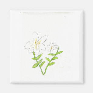 Aimant Lys de Pâques blancs