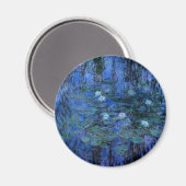 Aimant Lys d'eau bleu Claude Monet (Recto/Verso)