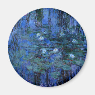 Aimant Lys d'eau bleu Claude Monet
