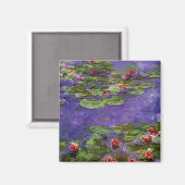 Aimant Lys d'eau rouge par Claude Monet (Recto/Verso)