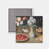 Aimant Lys, tulipes, cerises et fraises (Recto/Verso)