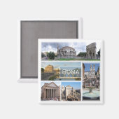 Aimant LZO006 ROME, Mosaïque, Latium, Italie, Réfrigérate (Recto/Verso)