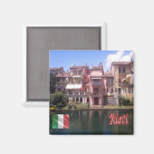 Aimant LZO035 RIETI Maisons de Rione Saint Lucia, Frigo (Recto/Verso)