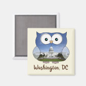 Aimant M190132 Chubby Owl | Washington DC i Souvenir (Recto/Verso)