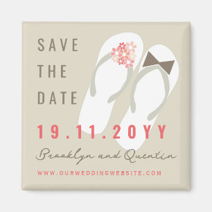 Aimant M. et Mme Flip Flops Mariage sur la Plage Enregist